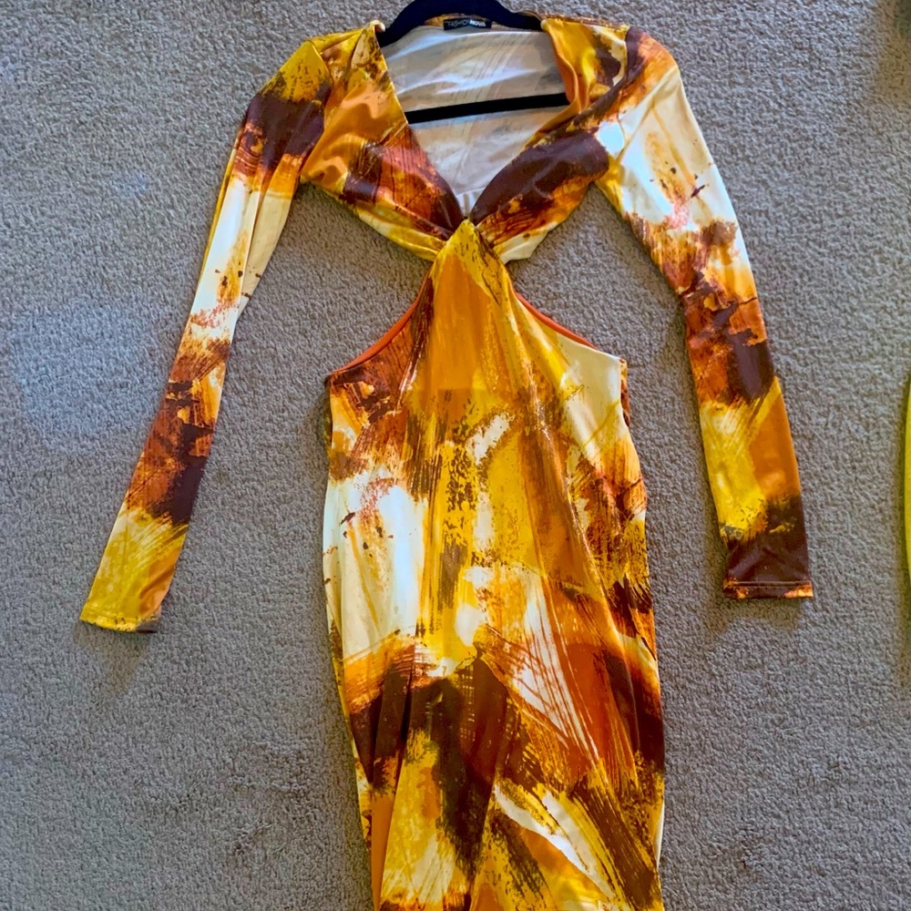 Midi dress with side cut outs